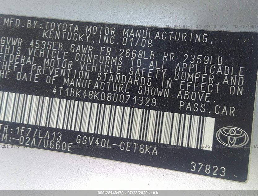 4T1BK46K08U071329