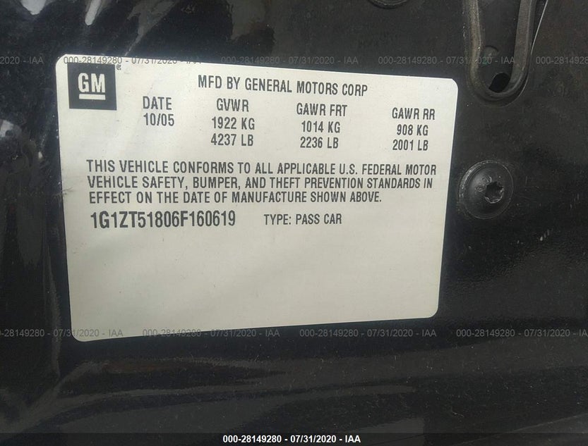 1G1ZT51806F160619