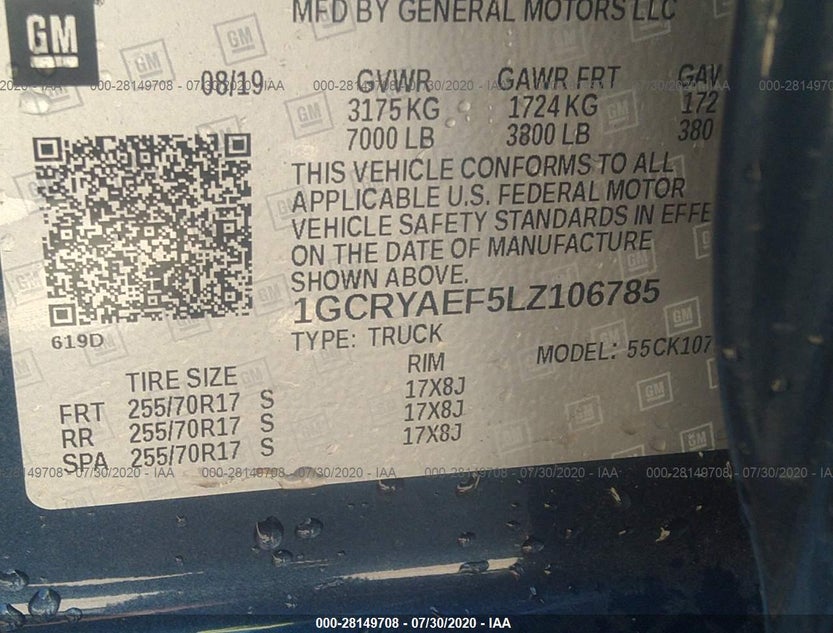 1GCRYAEF5LZ106785