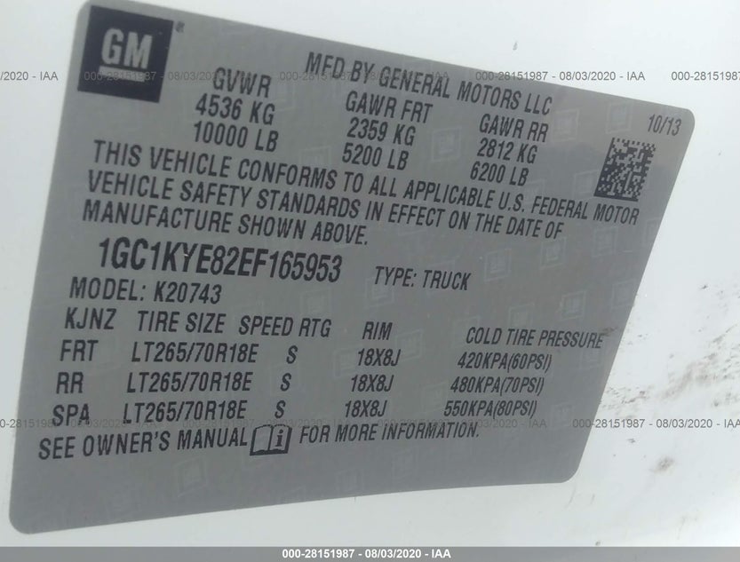 1GC1KYE82EF165953