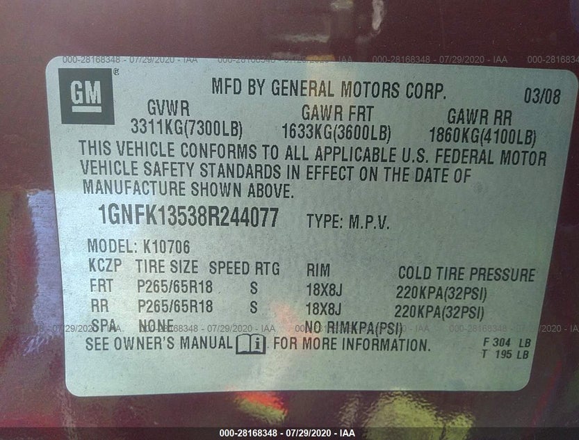 1GNFK13538R244077