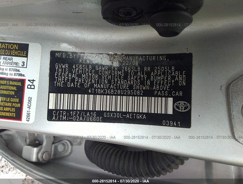 4T1BK36B28U295082