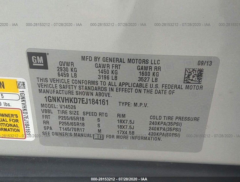 1GNKVHKD7EJ184161