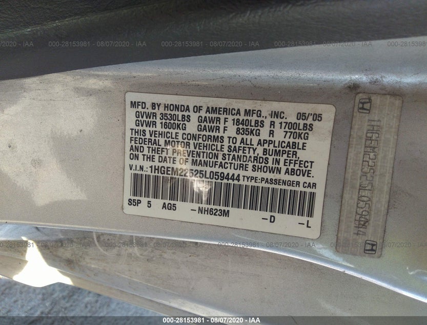 1HGEM22525L059444