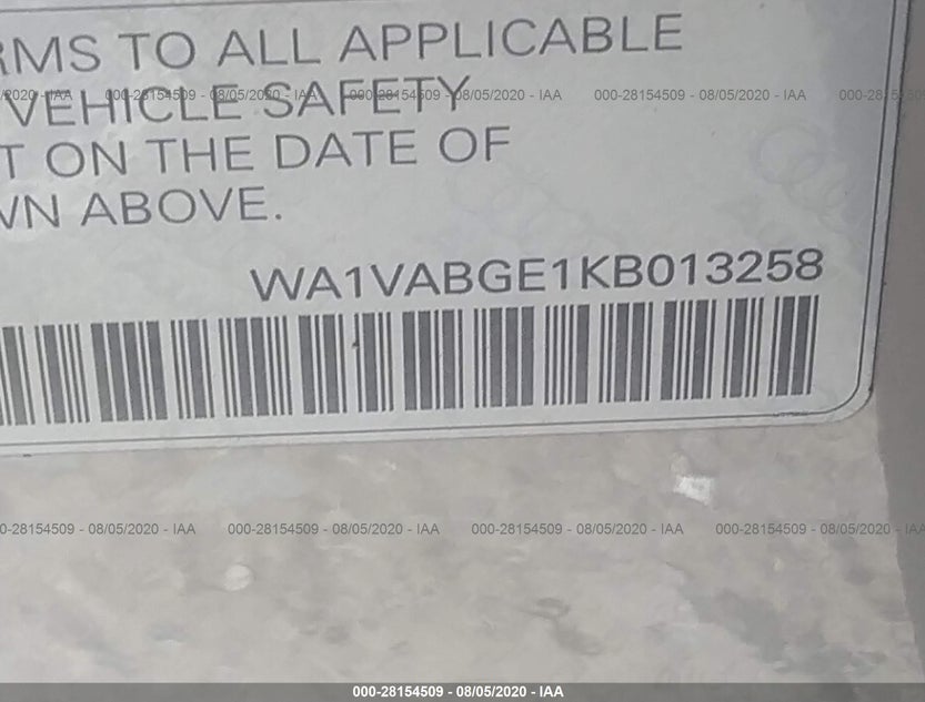 WA1VABGE1KB013258 фото 9