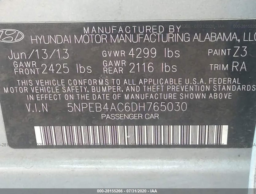 5NPEB4AC6DH765030