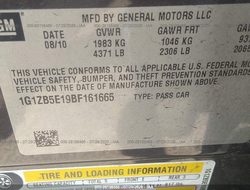 1G1ZB5E19BF161665