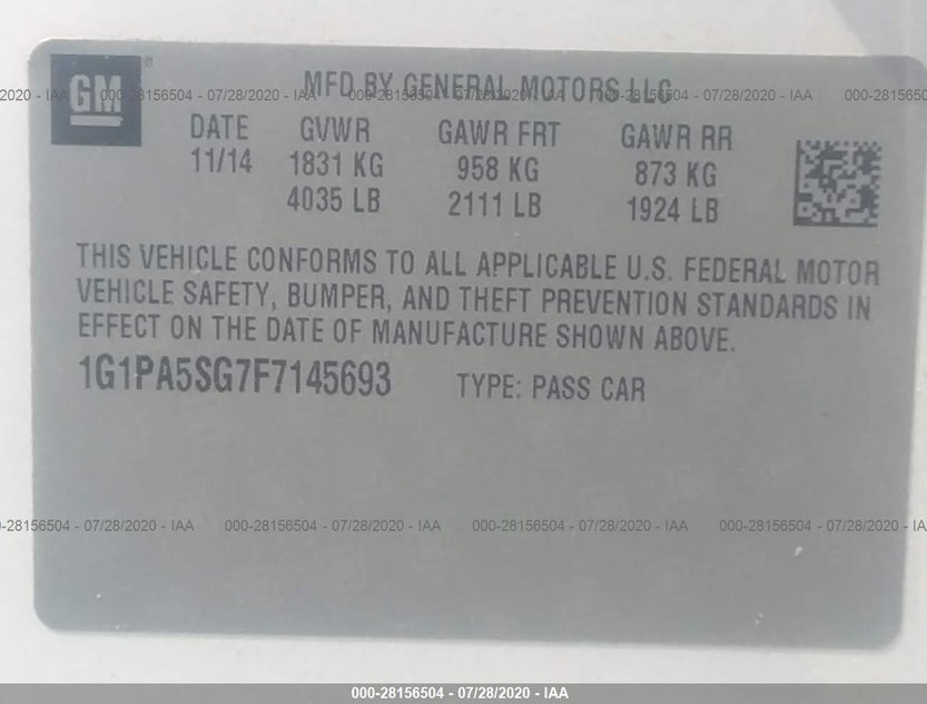 1G1PA5SG7F7145693