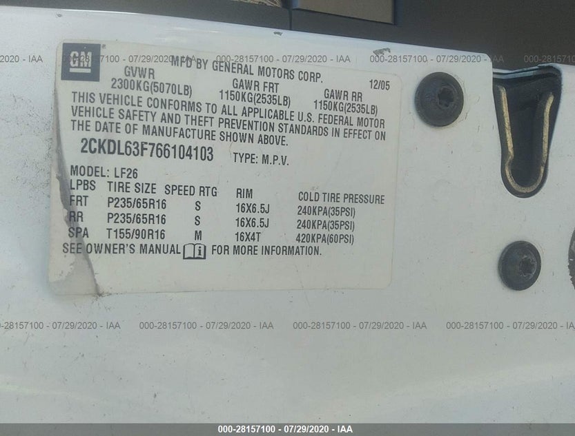 2CKDL63F766104103