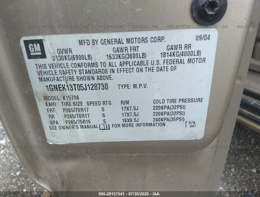 1GNEK13T05J128730