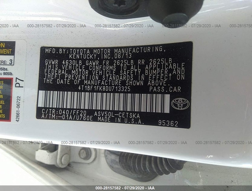 4T1BF1FK8DU713325