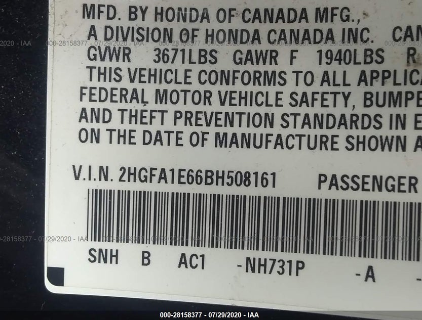 2HGFA1E66BH508161