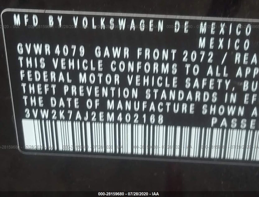 3VW2K7AJ2EM402168