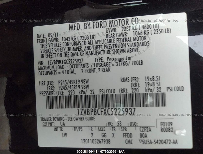 1ZVBP8CFXC5225937