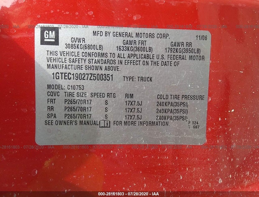 1GTEC19027Z500351
