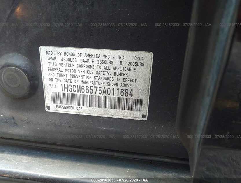 1HGCM66575A011684