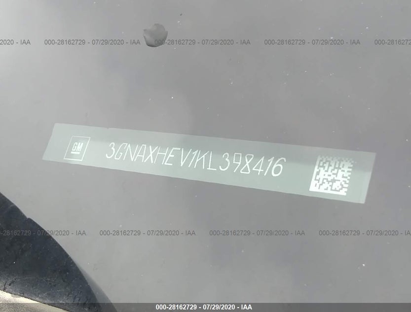 3GNAXHEV1KL398416