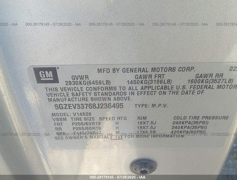 5GZEV33768J236495
