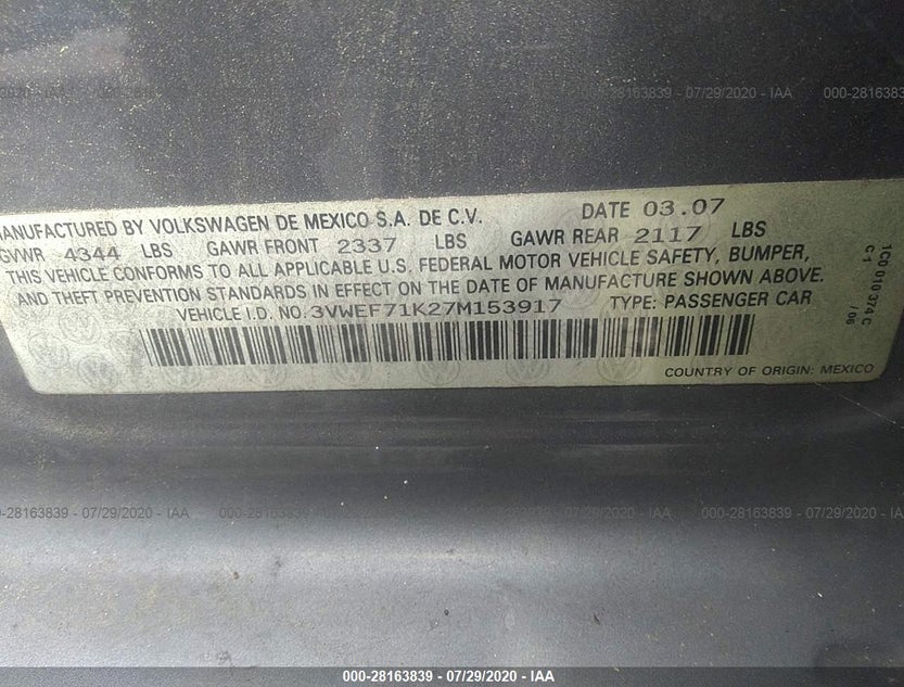3VWEF71K27M153917