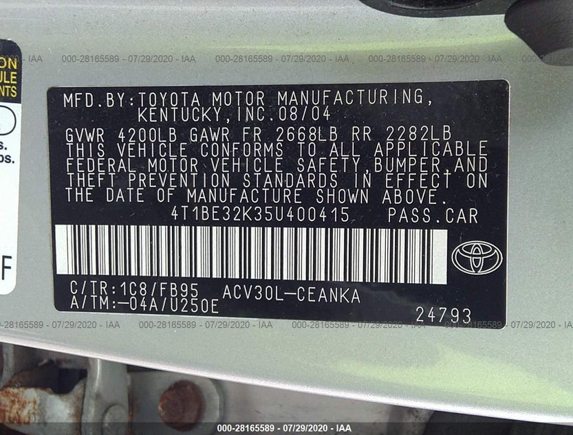 4T1BE32K35U400415