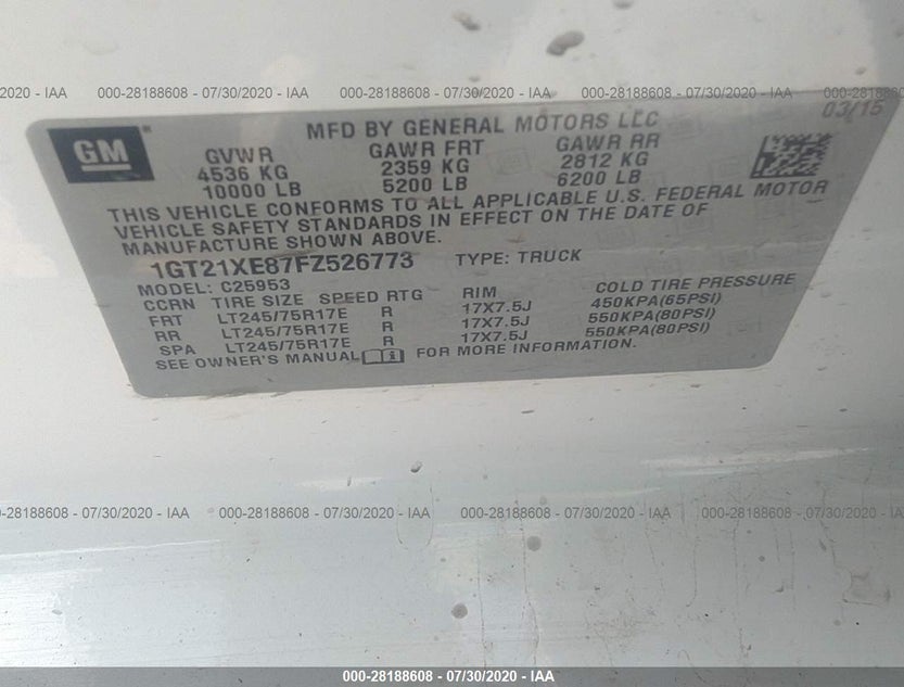 1GT21XE87FZ526773