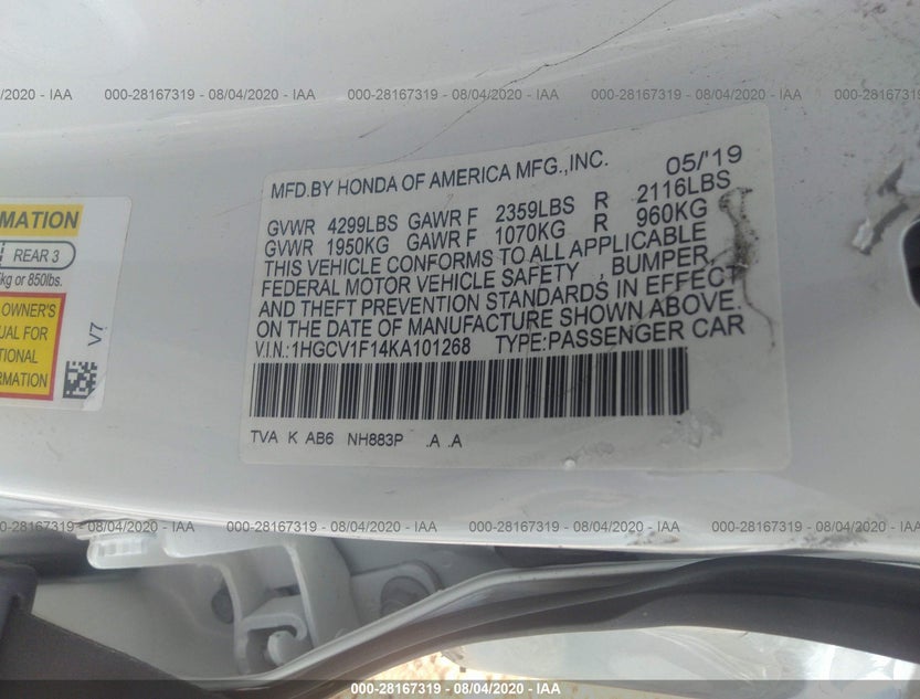 1HGCV1F14KA101268