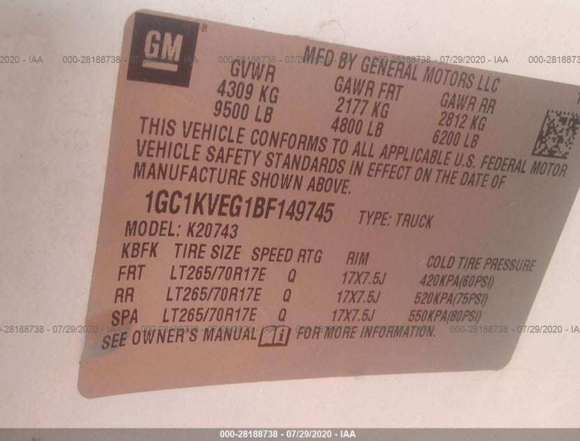 1GC1KVEG1BF149745