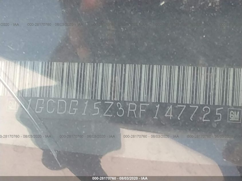 1994 Chevrolet G10 VIN: 1GCDG15Z3RF147725 Lot: 28170760