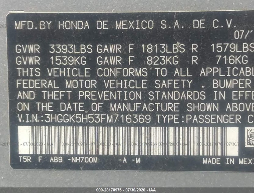 3HGGK5H53FM716369