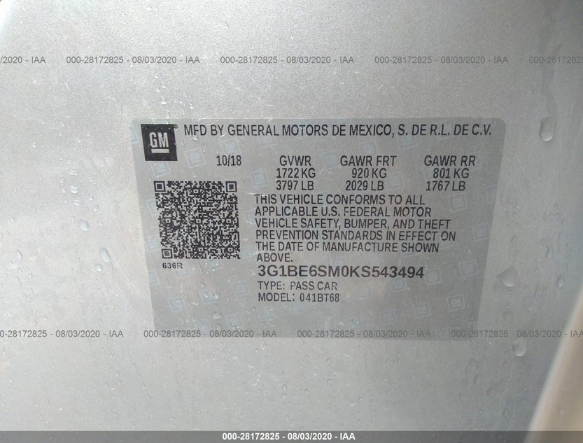 3G1BE6SM0KS543494