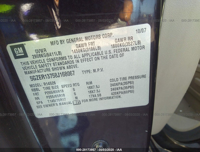 5GZER13758J168067