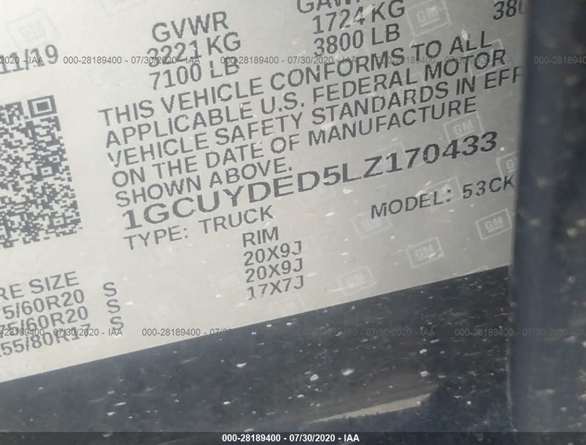 1GCUYDED5LZ170433