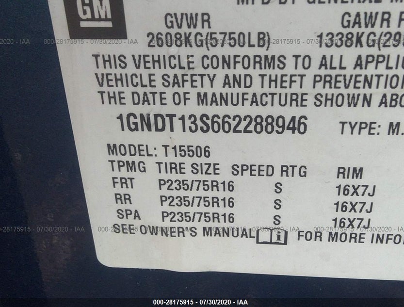 1GNDT13S662288946