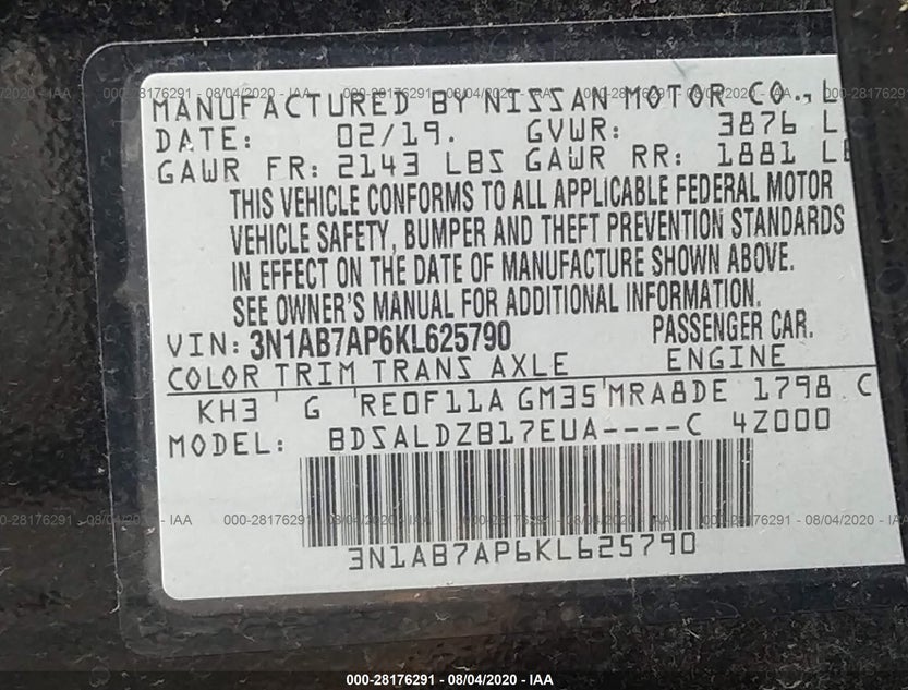3N1AB7AP6KL625790