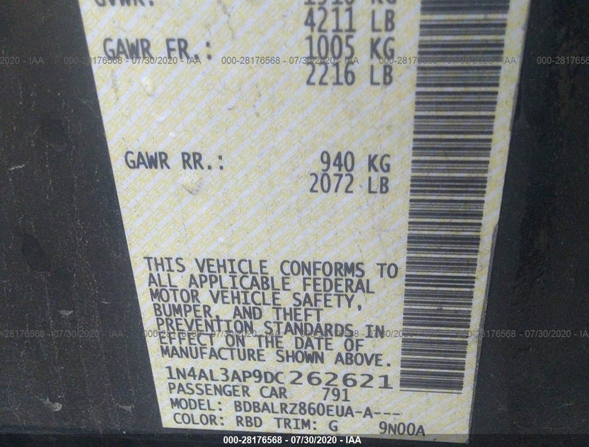 1N4AL3AP9DC262621