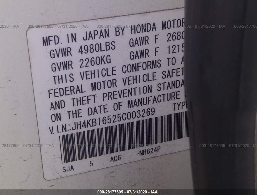 JH4KB16525C003269