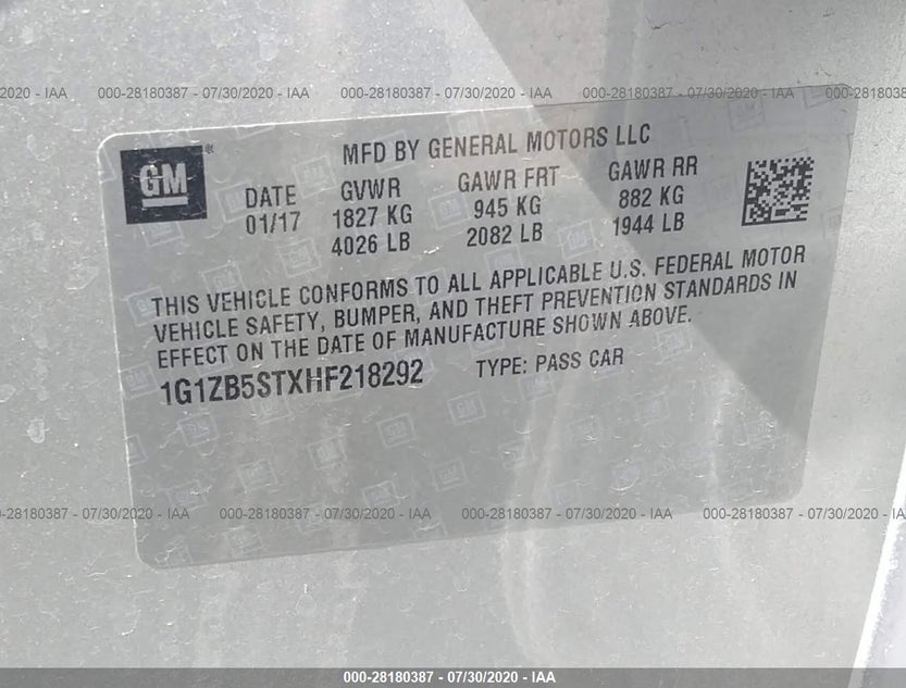 1G1ZB5STXHF218292