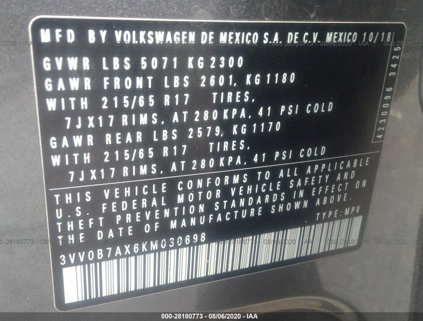 3VV0B7AX6KM030698