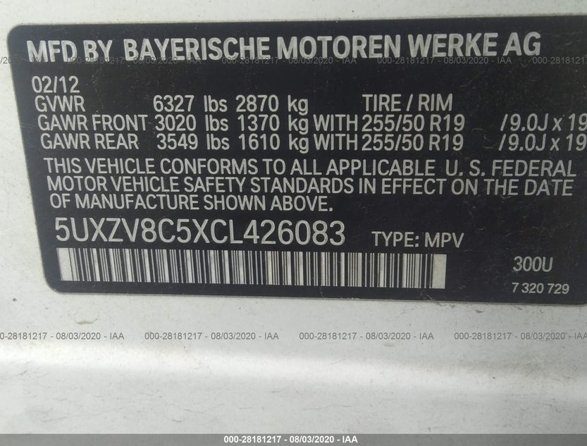 5UXZV8C5XCL426083