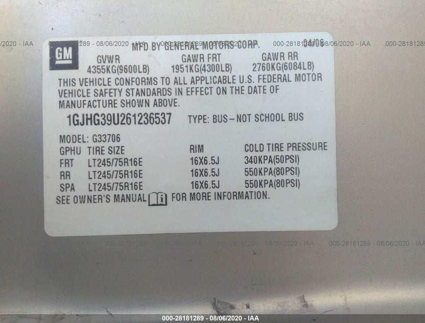 1GJHG39U261236537