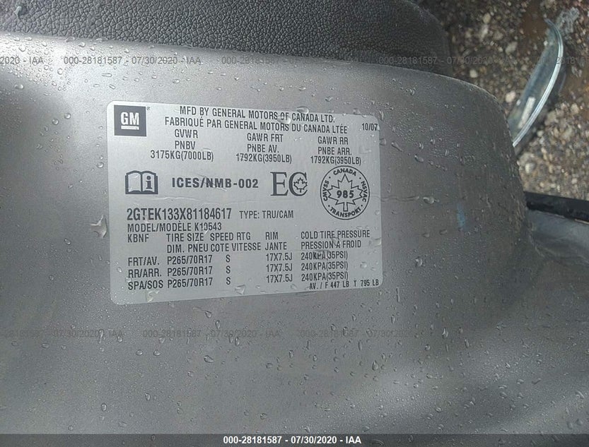 2GTEK133X81184617