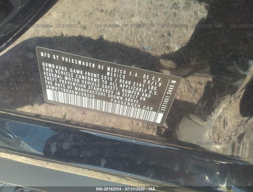 3VW6T7BU8KM208246