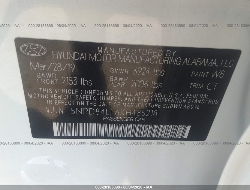 5NPD84LF6KH485218