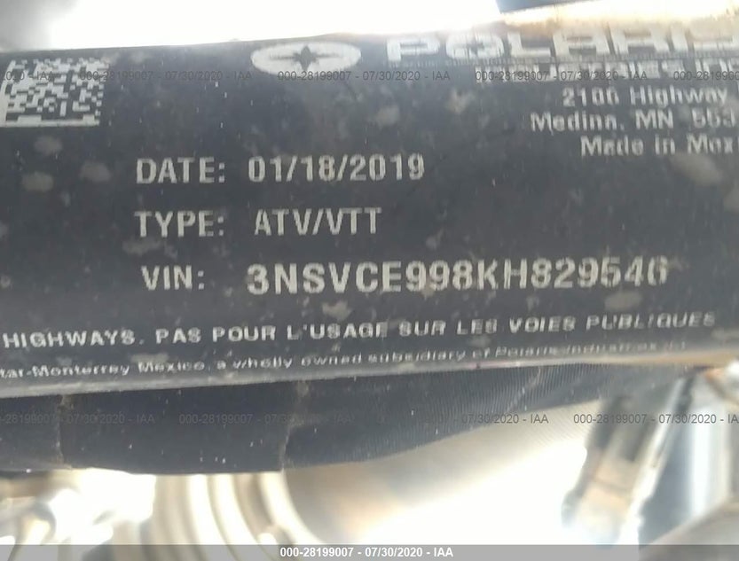 3NSVCE998KH829546