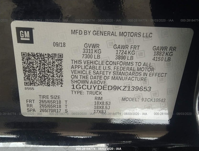 1GCUYDED9KZ139653