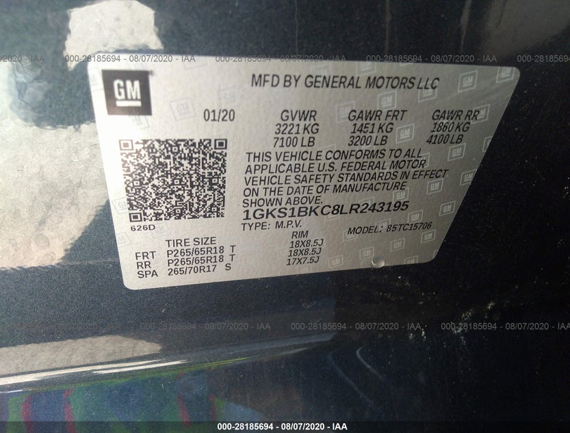 1GKS1BKC8LR243195