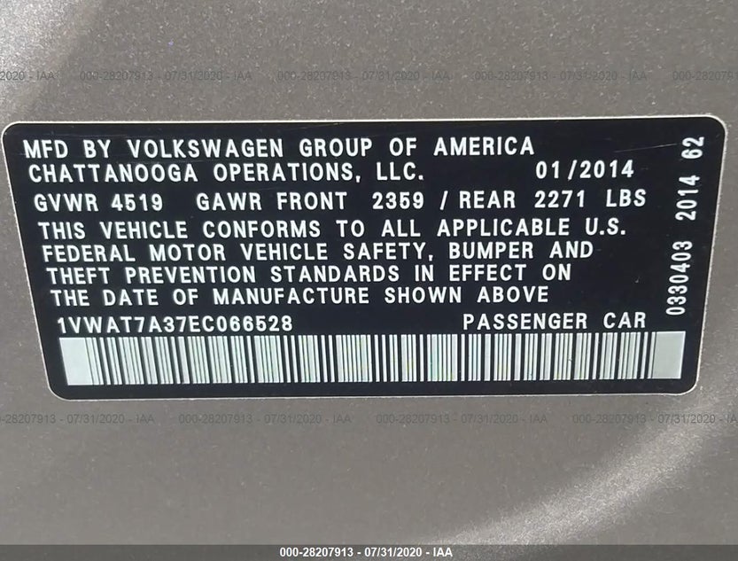 1VWAT7A37EC066528