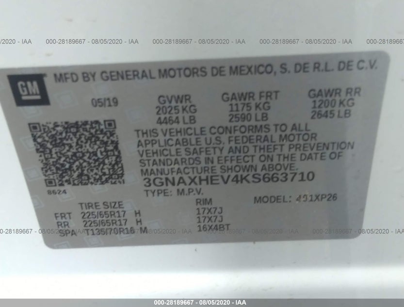 3GNAXHEV4KS663710