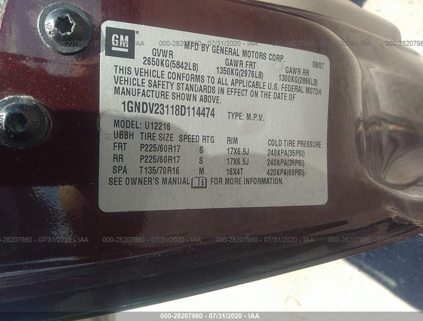 1GNDV23118D114474