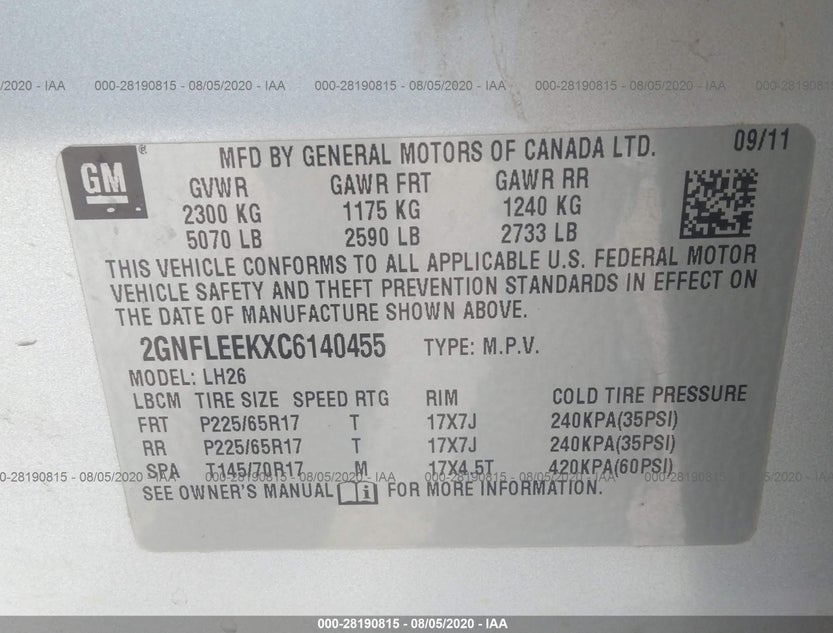 2GNFLEEKXC6140455